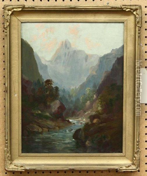 Canyon Scene Oil Painting - Tilden Dakin