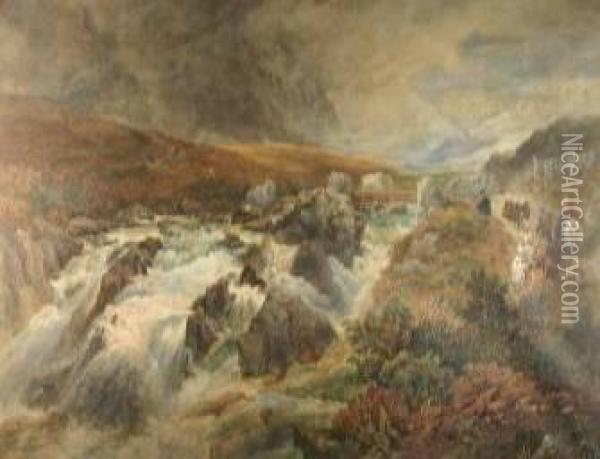 North Wales Mountainscape Oil Painting - Richard Sebastian Bond