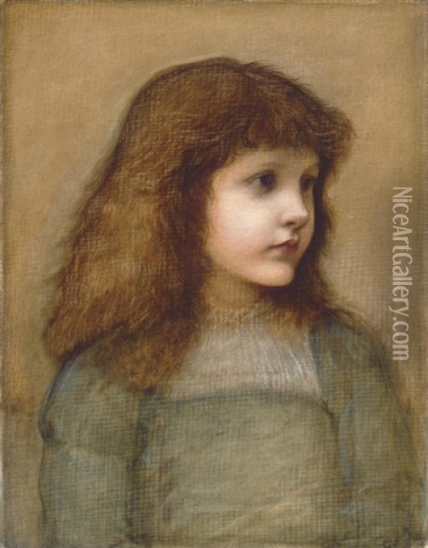 Portrait Of Gertie Lewis Oil Painting - Edward Burne-Jones