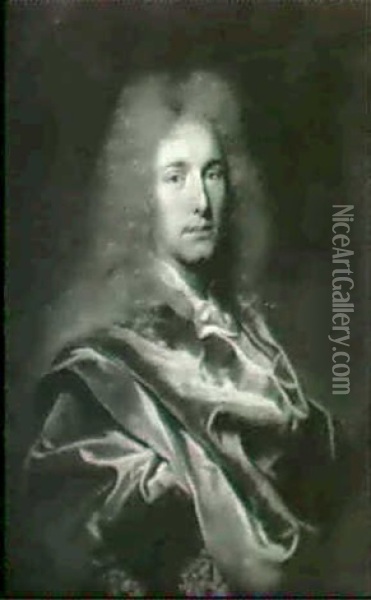 Portrait D'un Jeune Homme En Buste Oil Painting - Hyacinthe Rigaud