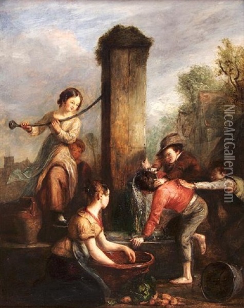 At The Well Oil Painting - Alexander Fraser the Elder