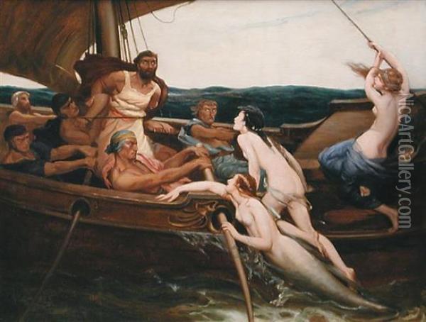 Odysseus And The Sirens Oil Painting - Herbert James Draper