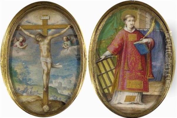The Crucifixion Oil Painting - Giovanni Battista Castello