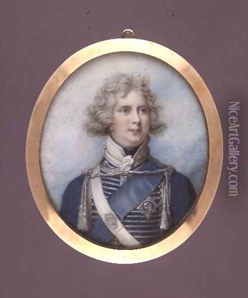 George IV as Prince Regent, c.1790 Oil Painting - Richard Cosway