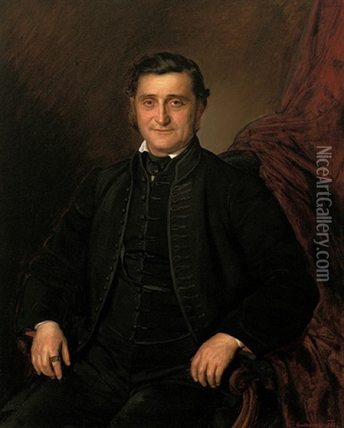 Portrait Eines Soignierten Herren Oil Painting - Lajos Csillaghi