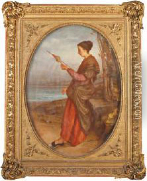 La Fileuse Oil Painting - Marie Octavie Sturel Paigne