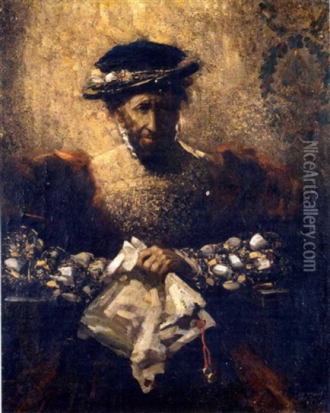 Retrato De Caballero Renacentista Oil Painting - Salvador Sanchez Barbudo