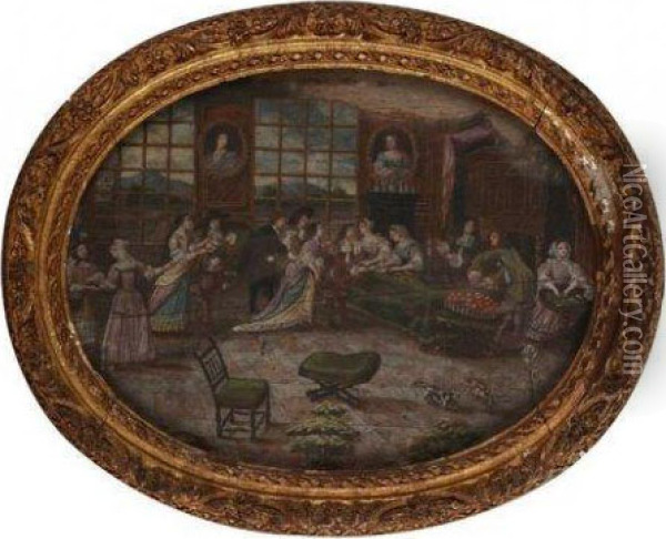 Scene D'interieur Oil Painting - Friedrich The Elder Brentel