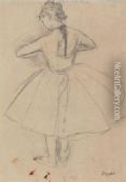 Danseuse Debout, Vue De Dos Oil Painting - Edgar Degas