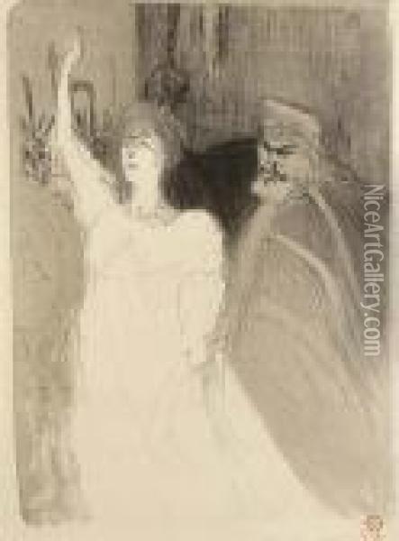 Bartet Et Mounet-sully Oil Painting - Henri De Toulouse-Lautrec