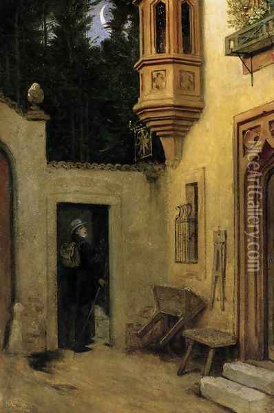Farewell at Dawn 1859 Oil Painting - Moritz Ludwig von Schwind