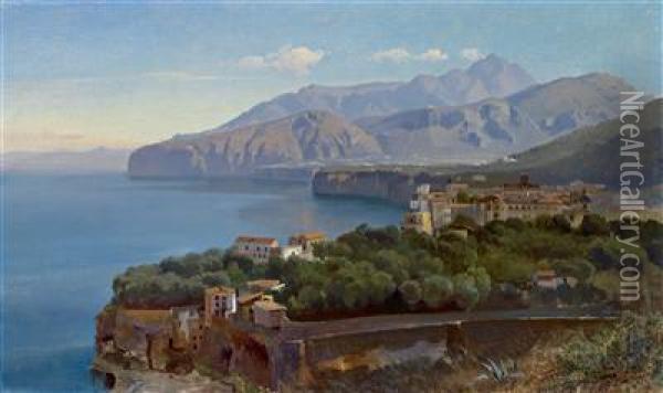 View Of The Bay Of Sorrento Oil Painting - Carl Hummel