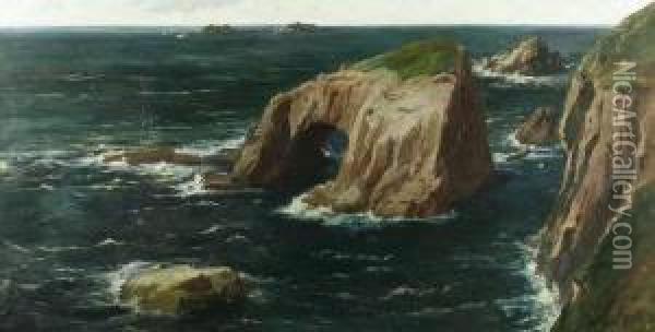 Coastal Scene Oil Painting - Edwin Ellis