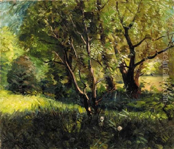 A Thick Grove Oil Painting - Louis Aston Knight