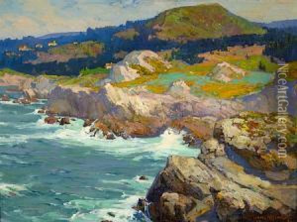 Highland Drive, Monterey Coast Oil Painting - Franz Bischoff