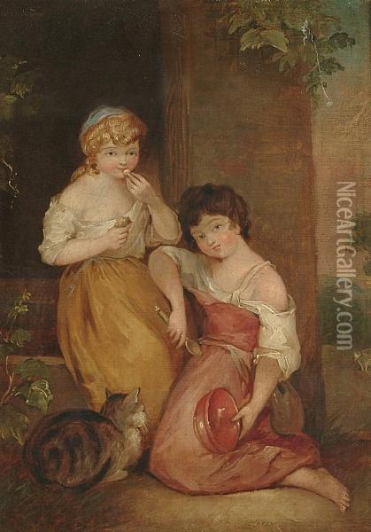 Young Hobbinol And Ganderetta Oil Painting - Thomas Gainsborough