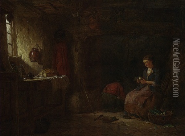 Madchen In Der Kuche Oil Painting - Alfred Provis