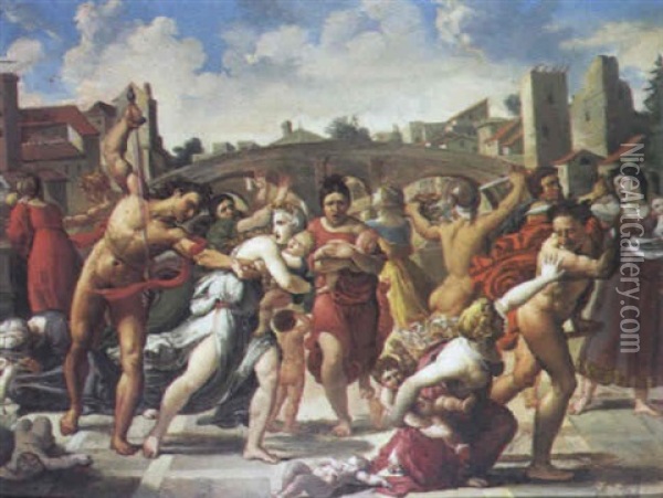 Le Massacre Des Innocents Oil Painting - Marcantonio Raimondi