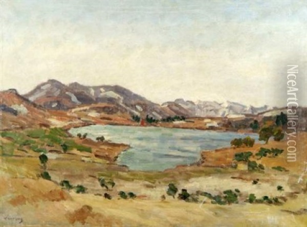 Lac En Auvergne Oil Painting - Abel Louis Alphonse Lauvray