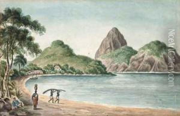 Enseada De Botafogo Oil Painting - Robert Ponsonby Staples