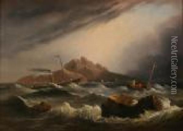 An Island Ferry Oil Painting - John Wilson Carmichael