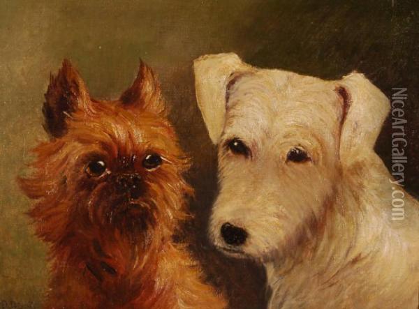 Terriers Oil Painting - Wassilij P. Petroff