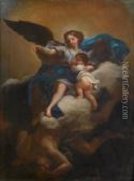 The Guardian Angel Oil Painting - Sebastiano Conca