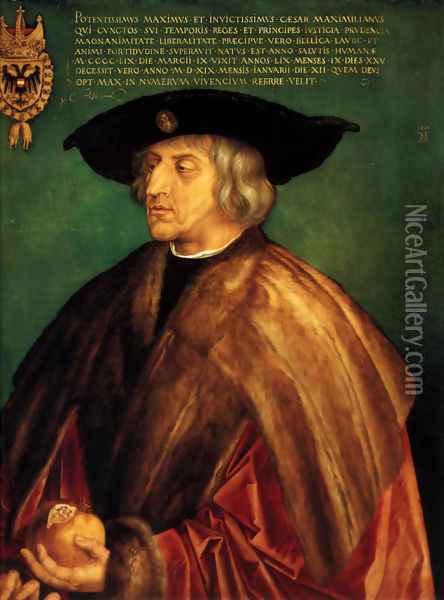 Portrait Of Emperor Maximillian I Oil Painting - Albrecht Durer