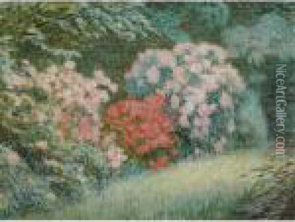 Rododendrons Oil Painting - Emile Claus
