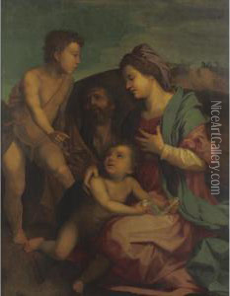 Property From A Private Collection, New York
 

 
 
 

 
 The Holy Family Oil Painting - Andrea Del Sarto