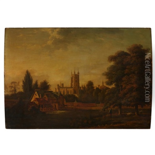 Landscape With Abbey Oil Painting - Hendrik Frans de Cort