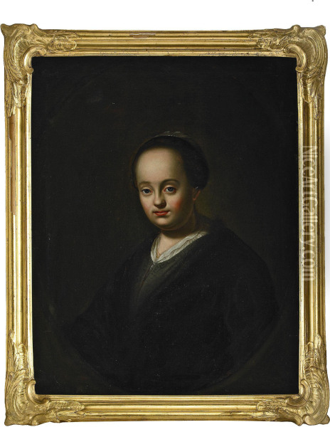 Portratt Av Ung Dam Efter Rembrandt Oil Painting - Anders Eklund
