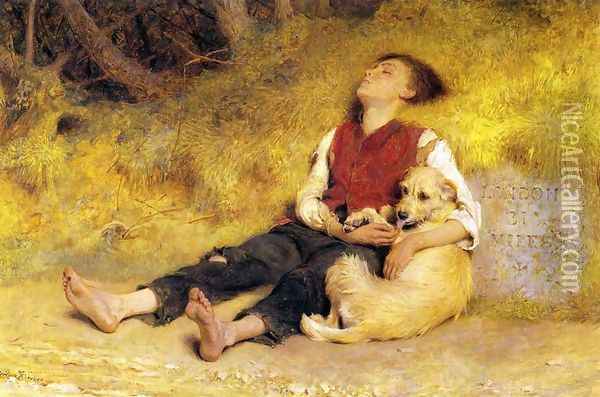His Only Friend Oil Painting - Briton Riviere