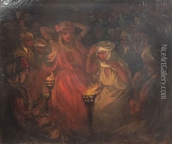 Danseuses Orientales Oil Painting - Charles Cottet