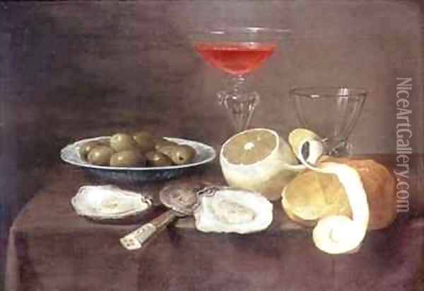 Still Life with Oysters Oil Painting - Jacob Fopsen van Es