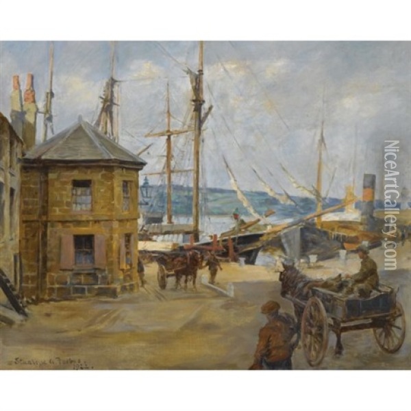 The Old Weighing House, Penzance Oil Painting - Stanhope Forbes