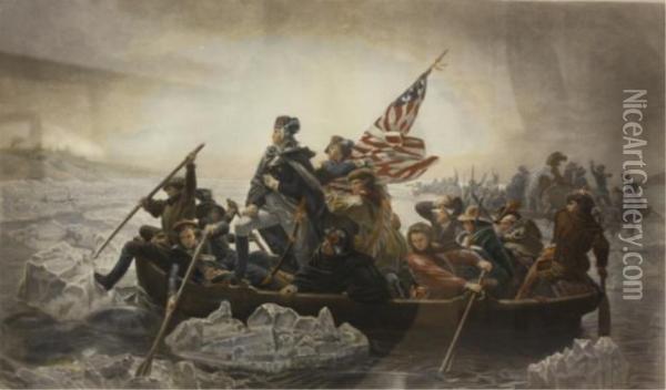 Washington Crossing The Delaware Oil Painting - Emmanuel Gottlieb Leutze