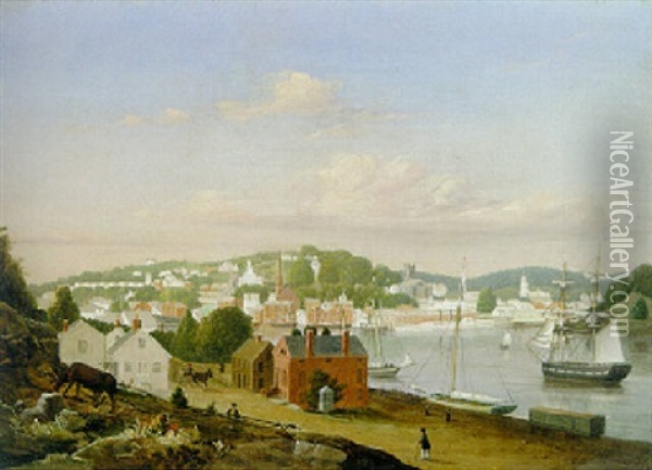 View Of Norwich, Connecticut Oil Painting - Fitz Henry Lane