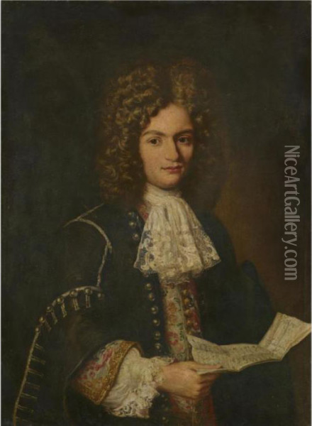 Portrait Of A Man, Half Length Oil Painting - Jacob Ferdinand Voet