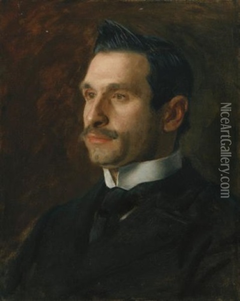 Portrait Of Francesco Romano Oil Painting - Thomas Eakins