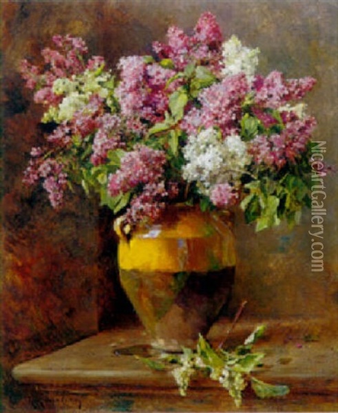 Vase Of Lilies Oil Painting - Rene Louis Chretien