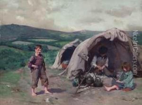 The Gypsy Encampment Oil Painting - William Mainwaring Palin