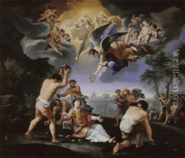 Die Steinigung Des Hl. Stephanus Oil Painting - Luigi Garzi