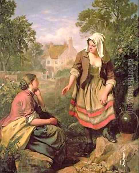 At The Spring or Gossip Oil Painting - John Faed