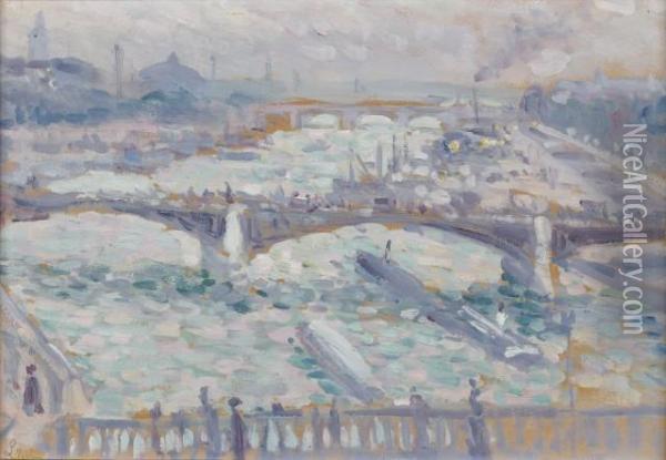 Paris, Les Trois Ponts Oil Painting - Maximilien Luce