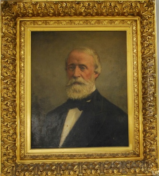 Portrait Of Samuel Putnam Avery (1822-1904) Oil Painting - James Carroll Beckwith