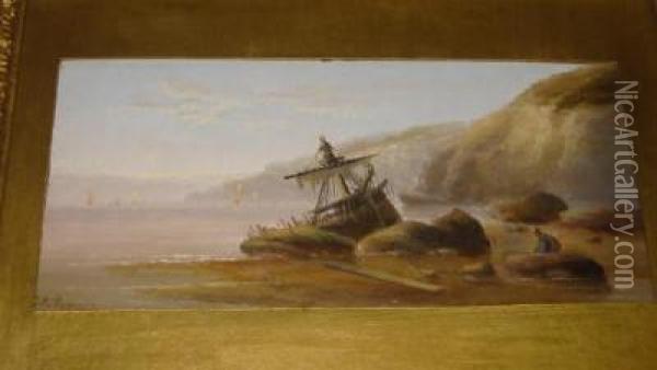 After A Storm, Coastal Scene With Wreck Oil Painting - Edward King Redmore