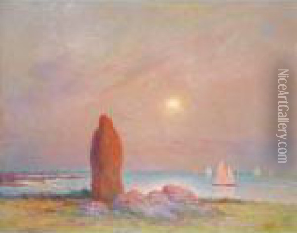Menhir Oil Painting - Ferdinand Loyen Du Puigaudeau