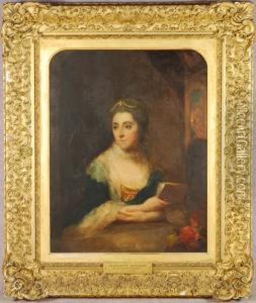 Portrait Eliz. Jeffreys Baroness Of Camden Oil Painting - John Robert Wildman