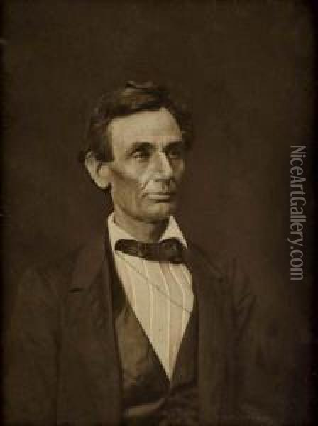 Abraham Lincoln Oil Painting - Alexander Hesler